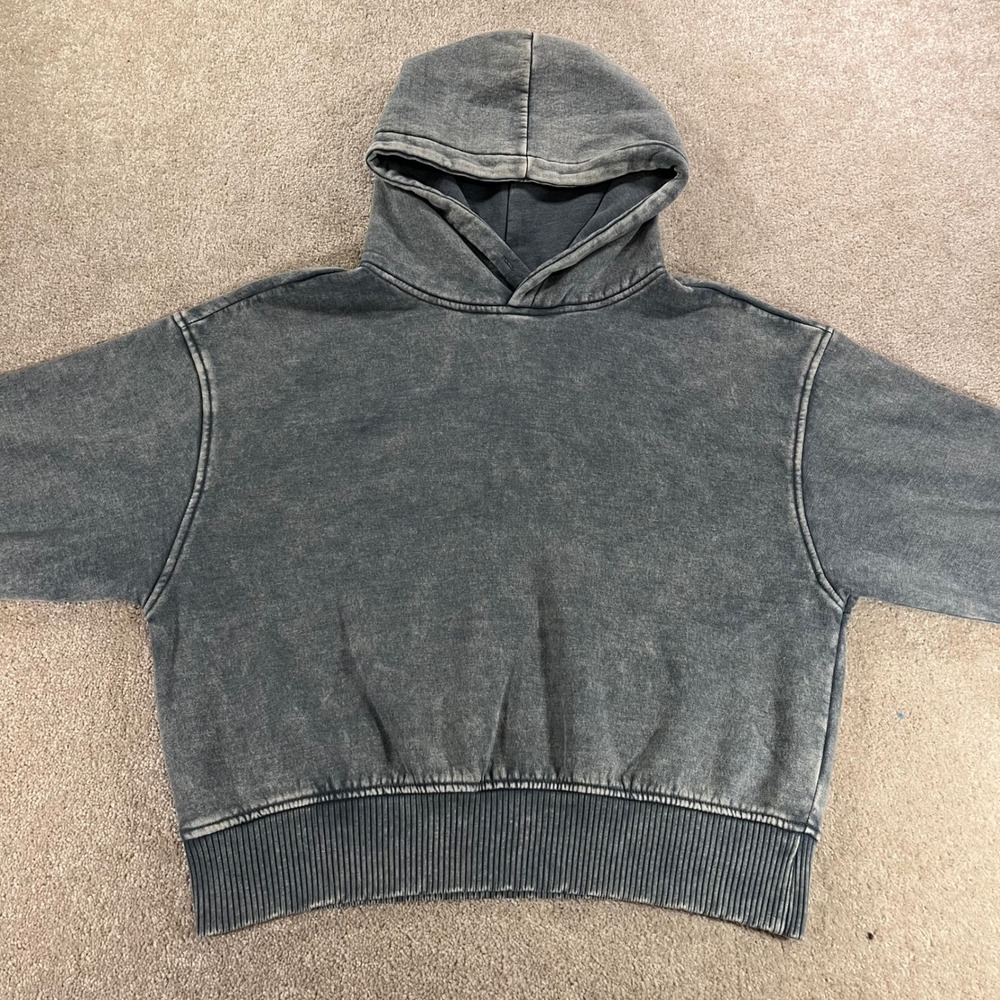 Zenana Hoodie Womens Large Gray Mineral Wash Oversized Fleece Pullover‎ - Picture 8 of 11